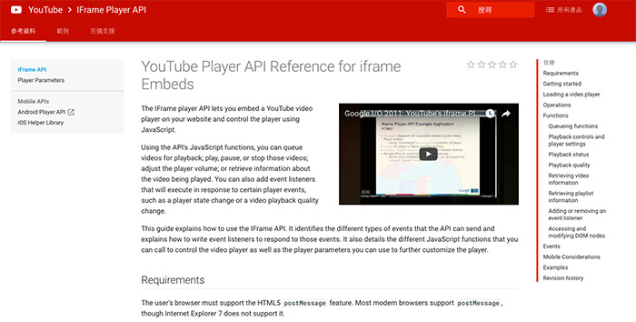 IFrame Player API